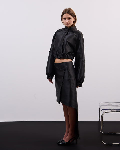 Asymmetric organza skirt