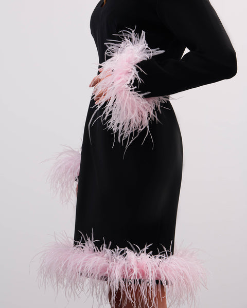 Pink feather dress