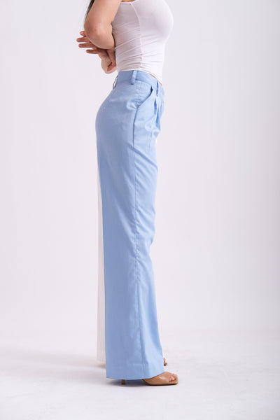 HALF BLUE HALF WHITE PANTS