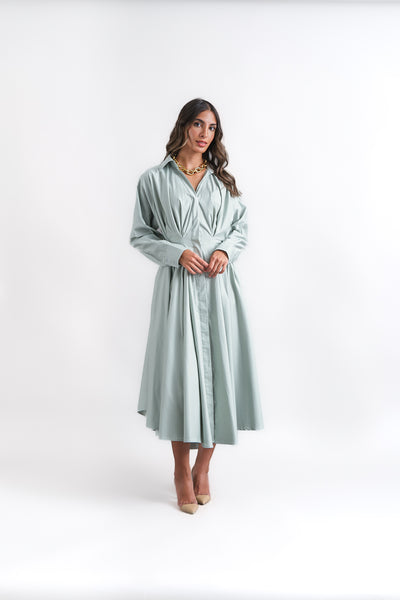 turquoise midi dress