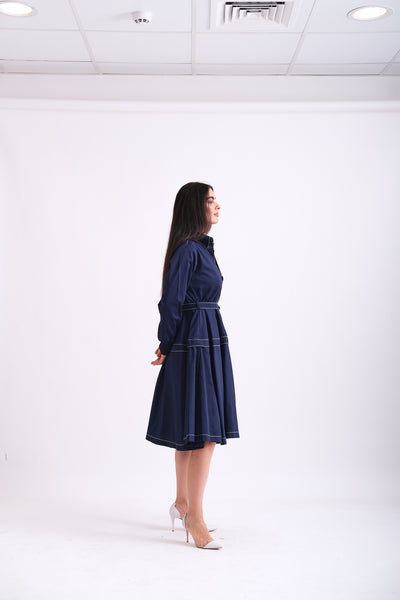 NAVY FLOWY DRESS