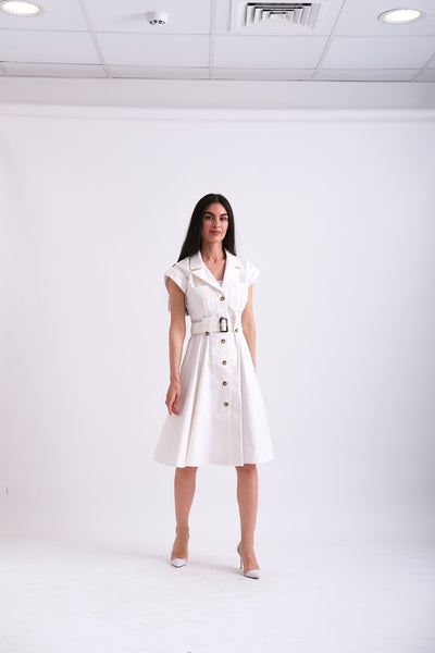 COTTON BELTED DRESS