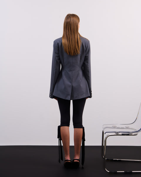 Grey gathered blazer