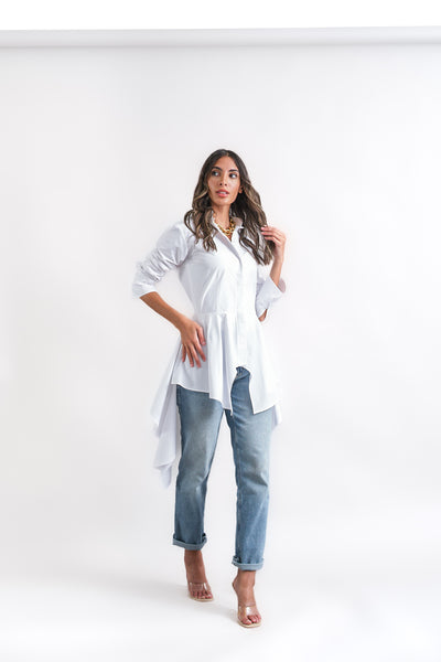 Wave hem shirt