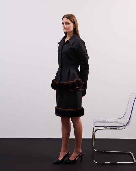 Fur hem jacket