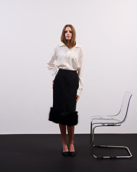 Fur midi skirt