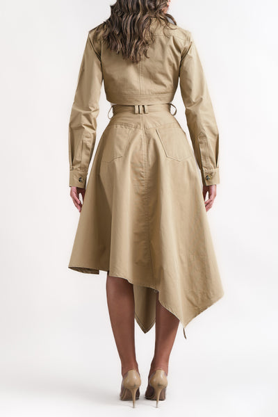 Asymmetric beige skirt