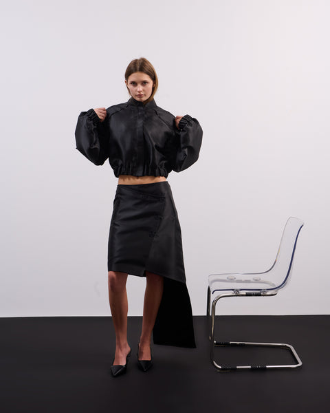 Asymmetric organza skirt