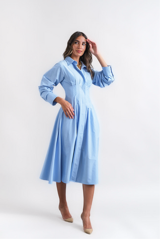 summer baby blue dress