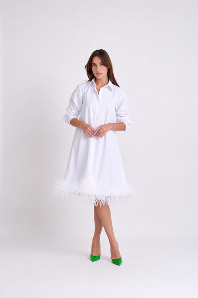 FEATHER SHIRT DRESS
