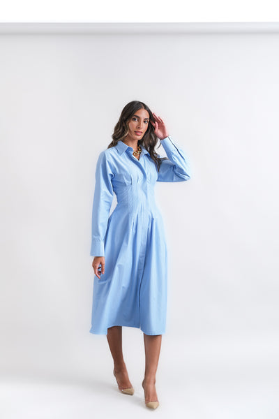 summer baby blue dress