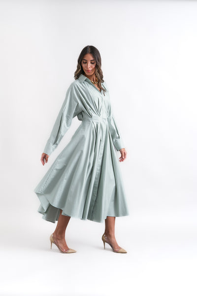 turquoise midi dress