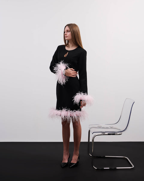Pink feather dress