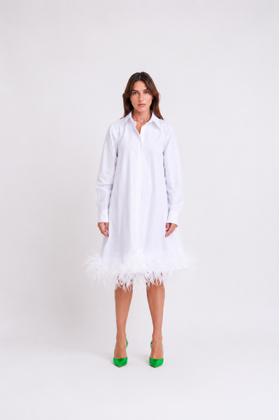 FEATHER SHIRT DRESS