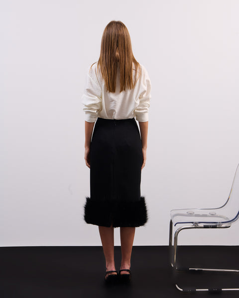 Fur midi skirt