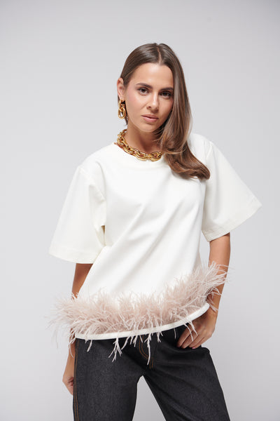 feathers tshirt