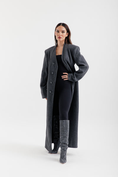 Grey maxi coat
