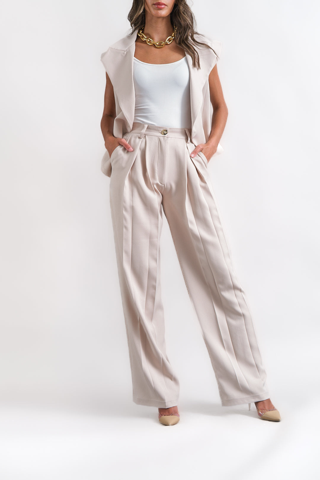 Light beige suit pants