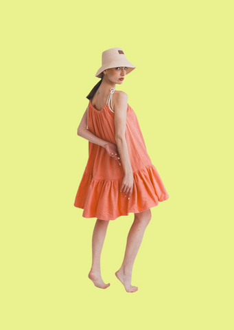 SLEEVELESS TOWEL DRESS(CORAL)