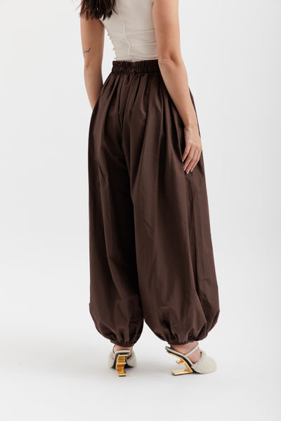 Brown balloon pants