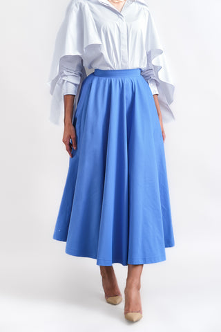 midi blue skirt