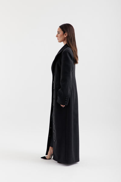 Black maxi wool coat