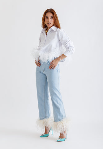FEATHER CROPPED SHIRT