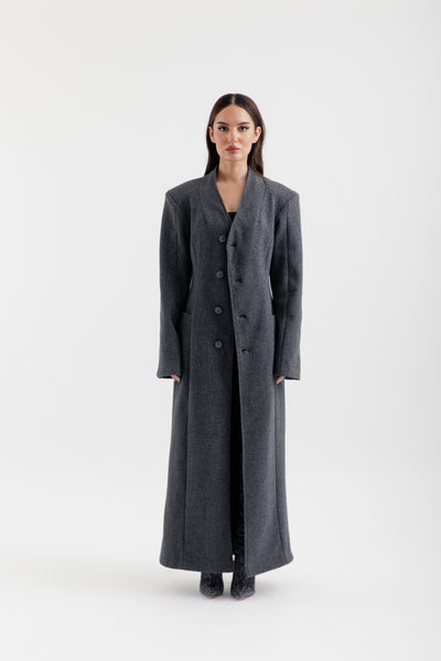 Grey maxi coat