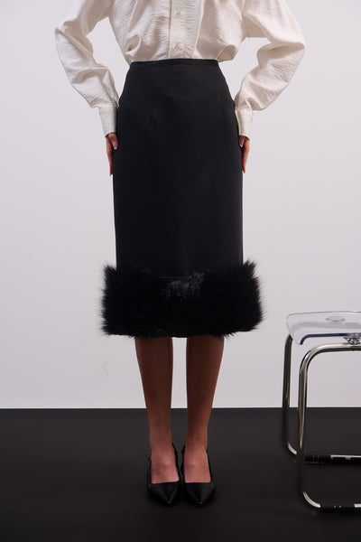 Fur midi skirt