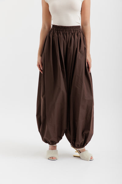 Brown balloon pants
