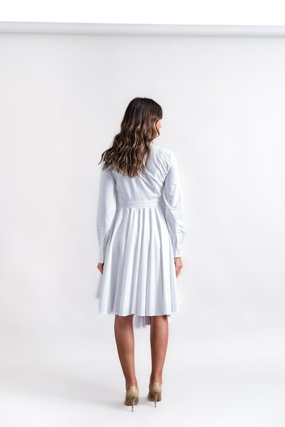 Asymmetric poplin dress