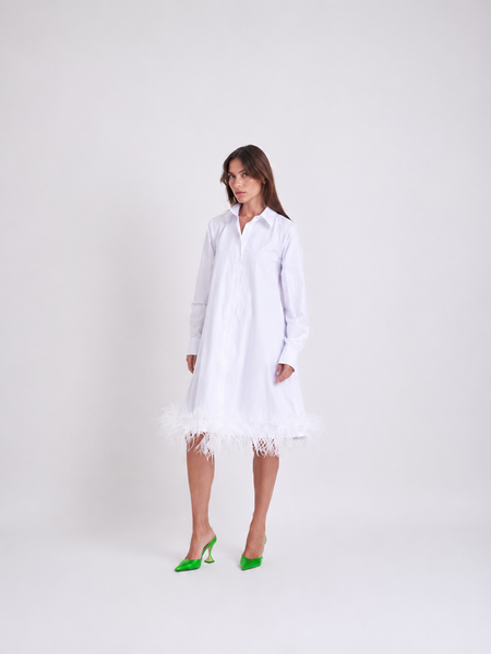 FEATHER SHIRT DRESS