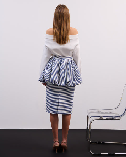 Striped peplum skirt