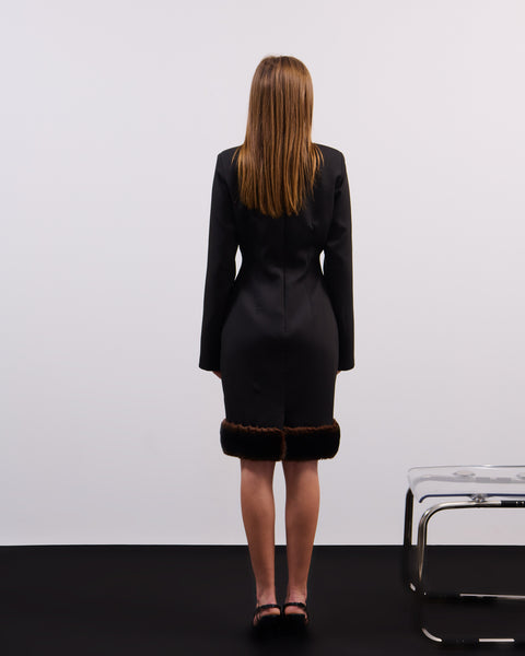 Highneck fur dress