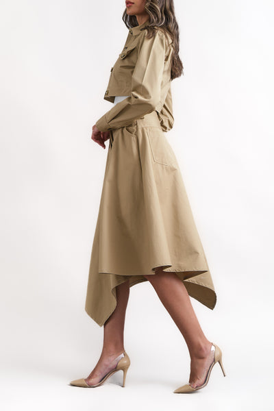 Asymmetric beige skirt