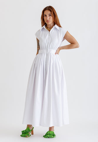 WHITE FLOWY DRESS