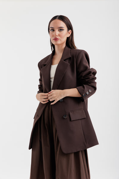 Brown crepe blazer