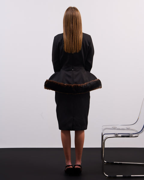 Peplum fur hem dress