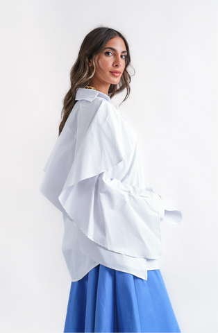 Ruffled sleeve shirt