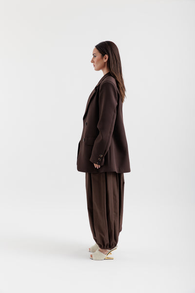 Brown crepe blazer