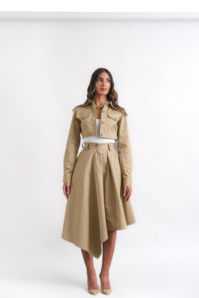 Beige cropped jacket