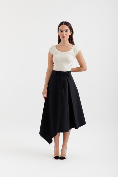 Black asymmetric skirt