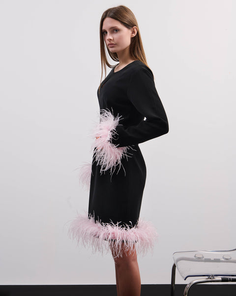 Pink feather dress