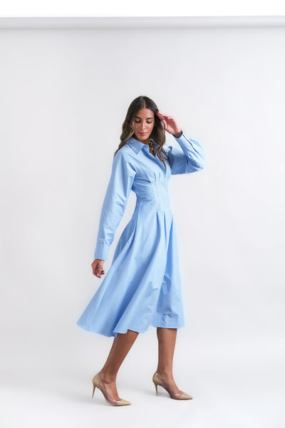 summer baby blue dress