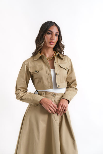 Beige cropped jacket