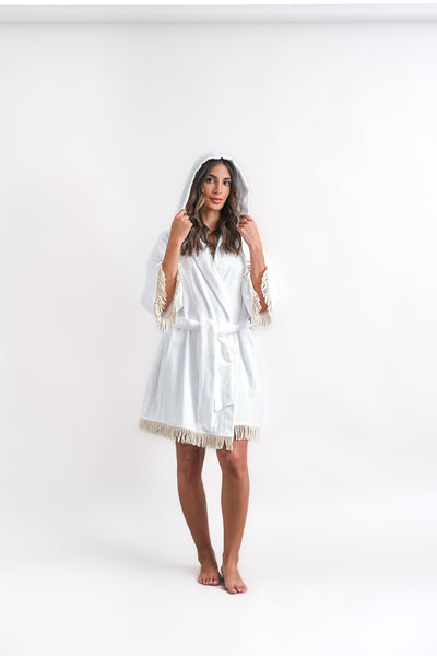 White towel robe