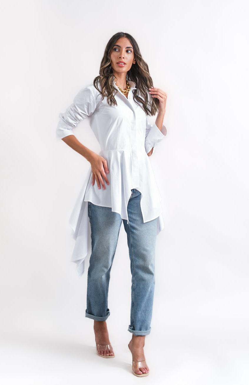 Wave hem shirt