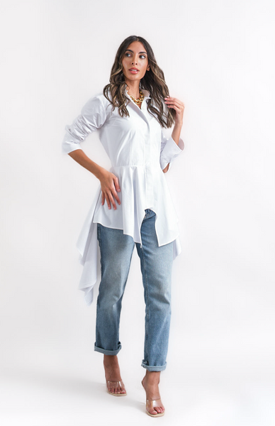 Wave hem shirt