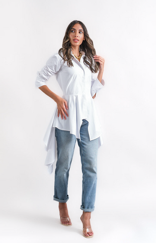 Wave hem shirt