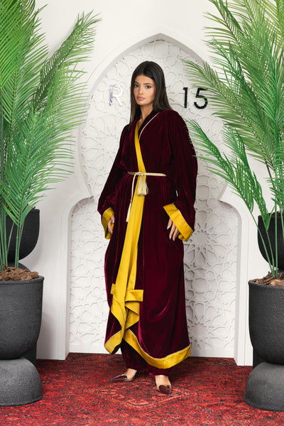 kimono set(burgundy)